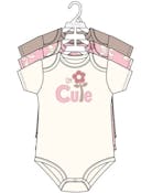 3pk Girls Short Sleeve Creepers, Size 0-9M
