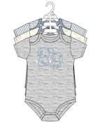 3pk Boys Short Sleeve Creepers, Size 0-9M