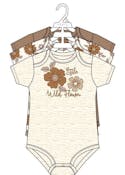 3pk Girls Short Sleeve Creepers, Size 0-9M