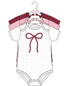 3pk Girls Short Sleeve Creepers, Size 0-9M