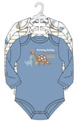 3pk Boys Long Sleeve Creepers, Size 0-9M