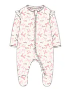 Girls Double Knit Snap Rompers, Size 0-9 Months