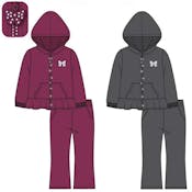 Girls Fleece Zip Sets - Size 4-6X, Assorted Colors