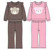 Girls 2 Piece Fleece Sets - Size 4-6X