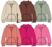Girls Fleece Zip Hoodies - Size 2T-4T, Assorted Colors