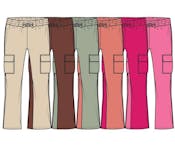 Girls Fleece Cargo Joggers - Size 2T-4T, Assorted Colors