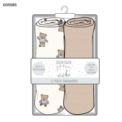 Boys 2Pk Muslin Swaddles