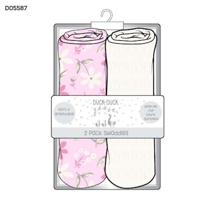 Girls 2Pk Muslin Swaddles