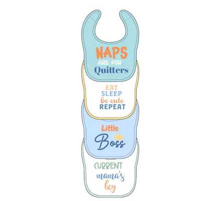 4pk Padded Bibs - One Size