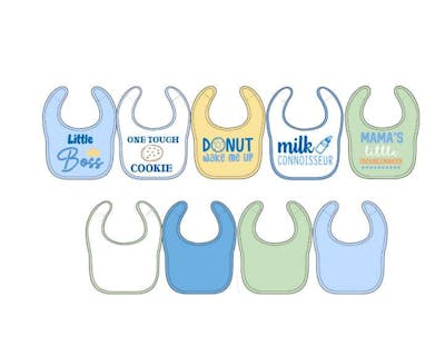 9pk Terry Bibs - One Size