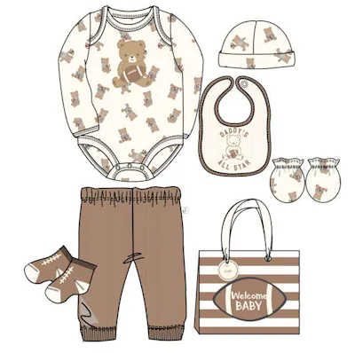 8pc Long Sleeve Gift Sets with Bag