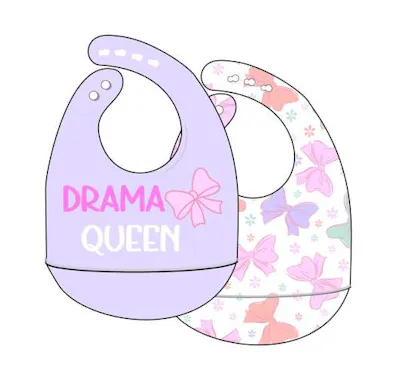 Girls Silicone Bibs - 2 Pack
