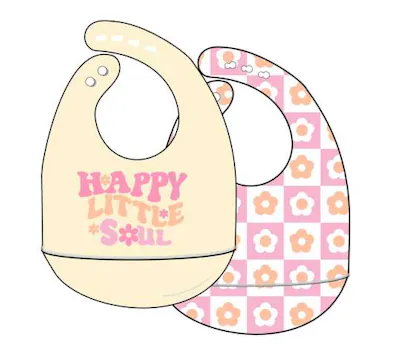 Girls Silicone Bibs - 2 Pack