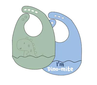 Molded Silicone Bibs - 2 Pack