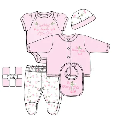 Girls 9pc Take Me Home Set, 0-9 Months