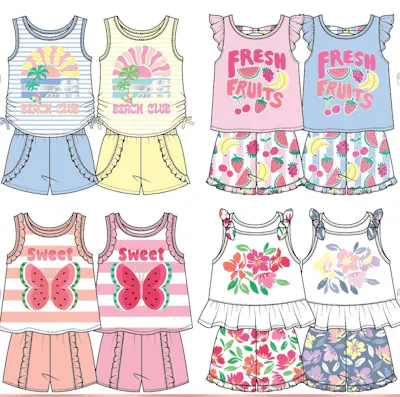 Little Girls Knit Short Sets - Assorted, Size 12-24M