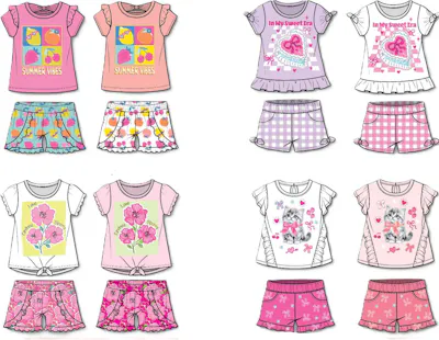 Little Girls' Knit Short Sets - Assorted, Size 4-6X