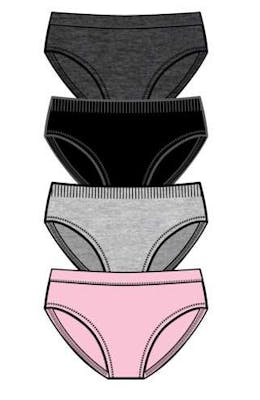 Girls Seamless Bikini Panties - Size Small-Large