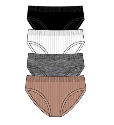 Girls Seamless Jacquard Bikini Panties - Size Small-Large
