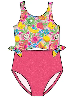 Girls One Piece Swimsuits, Size 7-12
