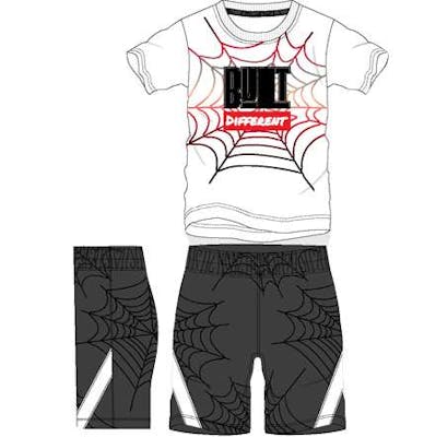 Boys 2Pc Knit Short Sets - Size 8-18, White/Black