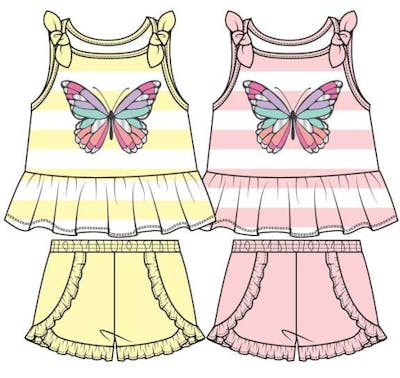Girls' Knit Short Sets - Size 0-9M