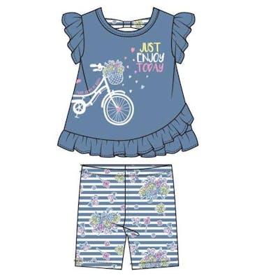 Girls' Bike Short Set - Size 12-24 Months, Blue