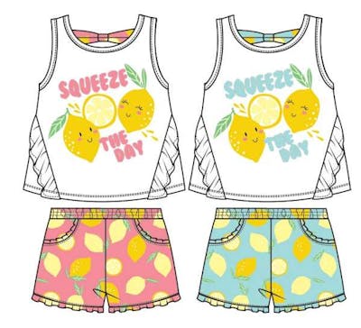Little Girls' Knit Short Sets - Assorted Colors, Size 12-24 Months
