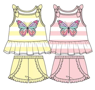 Little Girls' Knit Short Sets - Assorted Colors, Size 2-4T