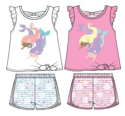 Little Girls' Knit Short Sets - Assorted Colors, Size 2-4T