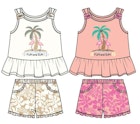 Little Girls' Knit Short Sets - Assorted Colors, Size 2-4T image number null