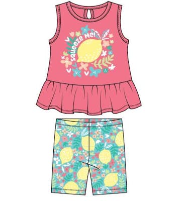 Girls' Bike Short Set - Pink, Size 4-6X