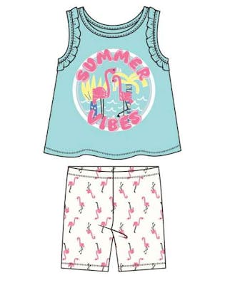 Girls' Bike Short Set - Blue, Size 4-6X