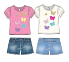 Girls' 2 Piece Denim Short Set - Assorted Colors, Size 4-6X image number null