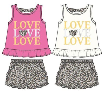 Little Girls' Knit Short Sets - Assorted Colors, Size 4-6X