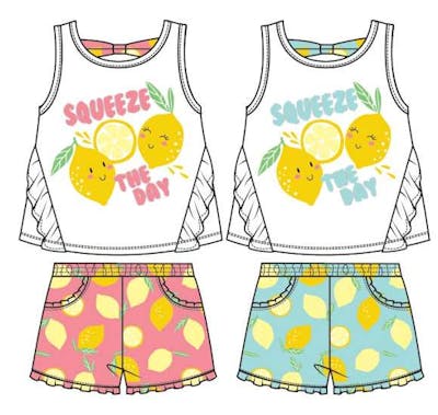 Little Girls' Knit Short Sets - Assorted Colors, Sizes 4-6X