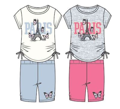 Girls 2 Piece Bike Short Sets - Assorted Colors, Size 4-6X
