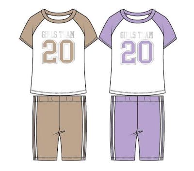 Girls' 2-Piece Bike Short Sets - Assorted Colors, Size 4-6X
