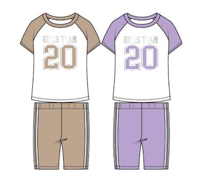 Girls' 2-Piece Bike Short Sets - Assorted Colors, Size 7-12