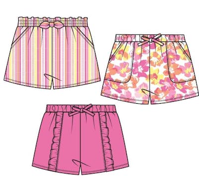 Girls' Shorts Pack - Assorted Colors, Size 4-6X, 3pk