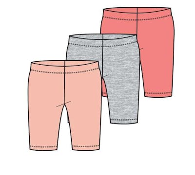 Girls' Bike Shorts 3-Pack - Assorted Colors, Size 4-6X