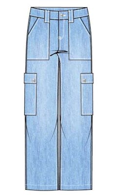 Girls Denim Cargo Pants - Sizes 7-16