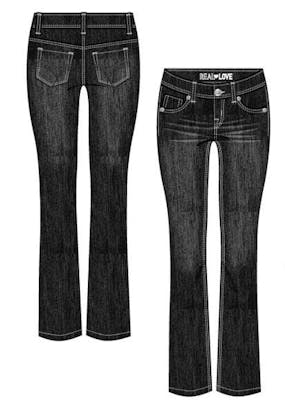 Girls Denim Boot Cut Jeans - Sizes 7-16