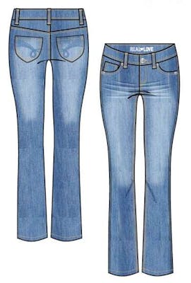 Girls Denim Jeans Boot Cut - Size 7-16