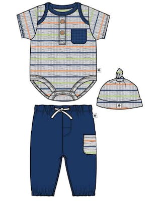 Boys 3-Piece Pant Sets, Size 0-9 Months