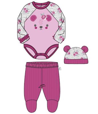 Girls Ribbed Velour Pant Sets, Size 0-9 Months