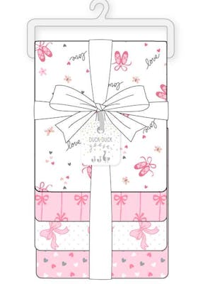Girls Woven Receiving Blankets, 4pk