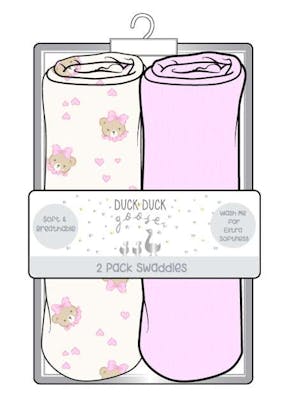 Girls Muslin Swaddles, 2pk