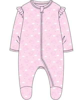 Girl's Double-Knit Snap Sleepers, Size 0-9 Months