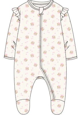 Girls Double Knit Snap Rompers, Size 0-9 Months